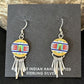 Navajo Multi-Color Turquoise Inlay Earrings | Sterling Silver | Authentic Native American Handmade | 14654