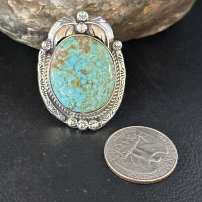 Southwestern Navajo Blue Turquoise #8 Rings | Sterling Silver | Sz 9 | 14286