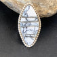 Navajo White Buffalo Turquoise Inlay Ring | Sterling Silver | Sz 9 | Authentic Native American Handmade | 12174