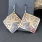 Native American Women's Dangle Earrings | Navajo Sterling Silver Stamped Handmade | 1660