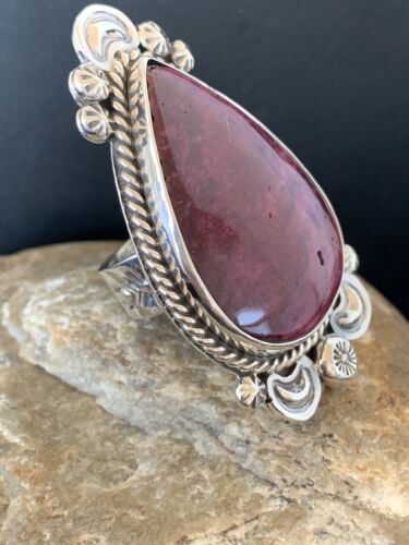 Southwestern Women's Sterling Silver Purple Spiny Oyster Ring | Sz 7 | 00429