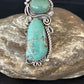 Navajo Green Turquoise Cluster Ring | Authentic Native American Sterling Silver | Multi-Stone | Sz 12 | 14696