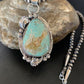 Men's Navajo Blue Dry Creek Turquoise Pendant Necklace | Sterling Silver | 12972