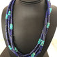 Turquoise Denim Lapis Multi Strand Navajo Necklace | Sterling Silver 23" | Southwestern | 3318
