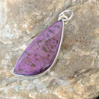 Navajo Purple Sugilite Pendant | Sterling Silver | 1.50" | Authentic Native American Handmade | 10935