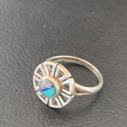 Navajo Blue Turquoise Sugilite Inlay Ring | Sz 5.5 | Authentic Native American Handmade | 11175
