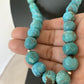 Native American Sterling Silver Heishi Blue Turquoise Bead Necklace Pendant | Handmade | 20" | 02021