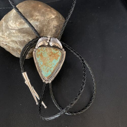 Southwestern Men's Bolo Tie | Blue #8 Turquoise | Sterling Silver | Navajo | 14112