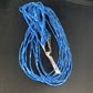 Navajo Stabilized Denim Lapis Heishi Necklace | 10 Strand | Sterling Silver Tube | 24" | 13421