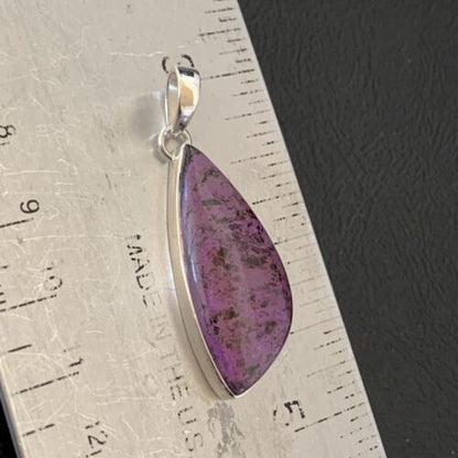Navajo Purple Sugilite Pendant | Sterling Silver | 1.50" | Authentic Native American Handmade | 10935