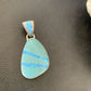 Men's Women's Navajo Blue Turquoise Opal Inlay Pendant | Sterling Silver | Authentic Native American Handmade | 12489