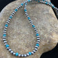 Navajo Pearls 4mm Turquoise Bead Necklace | Sterling Silver | 14" Single Strand | Native American Artisan