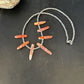 Native American Navajo Spiny Oyster Stick Bead Necklace | Sterling Silver | 20" | 14327