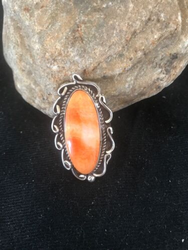 Men's Navajo Spiny Oyster Ring | Sterling Silver | Sz 8.5 | Authentic Native American Handmade | 8150