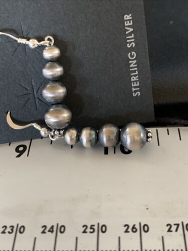 Native American Navajo Pearls Earrings | Sterling Silver | 1.5" | 13201 - Masha USA
