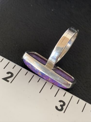 Adjustable Navajo Purple Mojave Turquoise Ring | Sterling Silver | Sz 9 | 11603