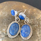 Navajo Denim Lapis Dangle Earrings | Sterling Silver | 1.1" | Authentic Native American Handmade | 1700