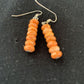 Native American Navajo Orange Spiny Oyster Bead Earrings | Sterling Silver | 13057