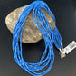 Navajo Stabilized Denim Lapis Heishi Necklace | 10 Strand | Sterling Silver Tube | 24" | 13421