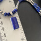 Native American Navajo Blue Lapis Pendant Necklace | Sterling Silver | Authentic Handmade | 11670