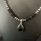 Native American Men's Navajo Pearl Necklace Pendant | Sterling Silver Black Onyx | 11908