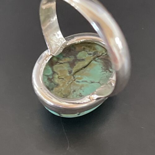 Navajo Spiderweb Blue Turquoise Ring | Sterling Silver | Sz 6.5 | Authentic Native American Handmade | 11439