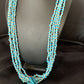 Native American Santo Domingo Blue Turquoise Coral Jacla Necklace | 5 Strand Nugget Bead | 34" | 13182