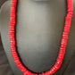 Native American Navajo Red Coral Bead Necklace | Sterling Silver | Authentic Handmade | 20" | 11873