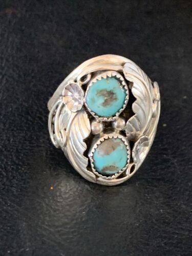 Navajo Kingman Turquoise Multi-Stone Ring | Authentic Native American Sterling Silver | Sz 11 | 14176