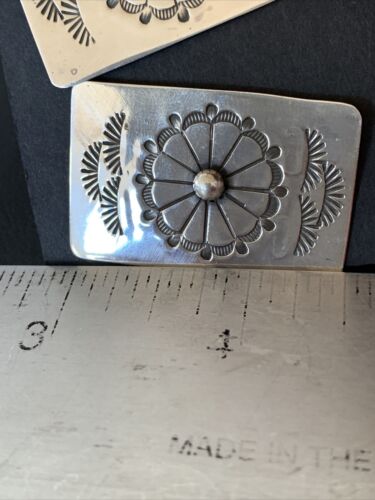 Women's Navajo Sterling Silver Stamped Earrings | 1.5" | Authentic Native American Handmade | 1664