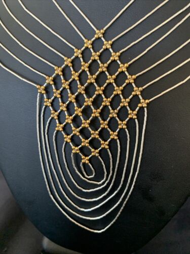 Gold Filled Liquid Silver Heishi Necklace | 7 Strand Sterling Silver Tube | 18" | 12632