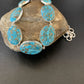 Navajo Blue Mojave Turquoise Pendant Necklace | Sterling Silver | 18" | Authentic Native American Handmade | 11635
