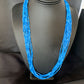 Navajo Stabilized Denim Lapis Heishi Necklace | 10 Strand | Sterling Silver Tube | 24" | 13421