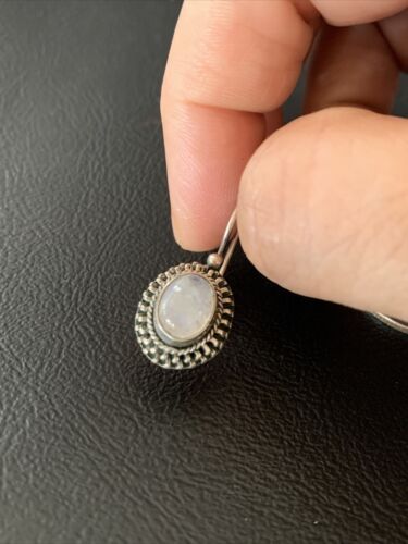 Navajo White Quartz Dangle Earrings | Sterling Silver | 1" | Authentic Native American Handmade | 13042