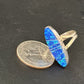 Navajo Blue Opal Inlay Band Ring | Sz 6 | Authentic Native American Handmade | 14702