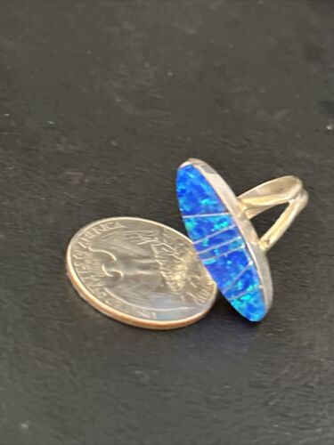 Navajo Blue Opal Inlay Band Ring | Sz 6 | Authentic Native American Handmade | 14702