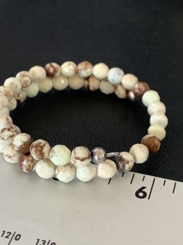 Navajo Wild Horse Turquoise Bead Bracelet | Stainless Steel | Authentic Native American Handmade | 12935