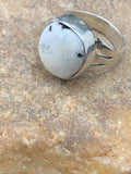 Native American White Buffalo Turquoise Ring | Navajo Sterling Silver | Sz 8.5 | 4646