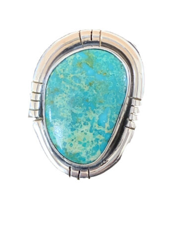 Navajo Royston Turquoise Ring | Sterling Silver | Sz 6.5 | Authentic Native American Handmade | 1493