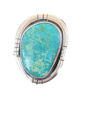 Navajo Royston Turquoise Ring | Sterling Silver | Sz 6.5 | Authentic Native American Handmade | 1493