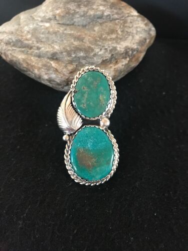 Navajo Apache Turquoise Ring | Authentic Native American Sterling Silver | Multi-Stone | Sz 7 | 2891