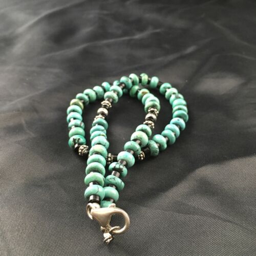 Navajo Blue Turquoise Spiny Oyster Necklace | Sterling Silver | 17" | Authentic Native American Handmade | 10127