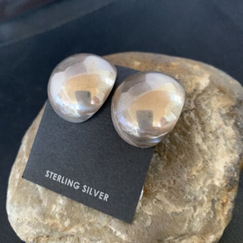 Old Pawn Women's Southwestern Oval Stud Earrings | Sterling Silver | 1" | 13004