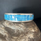 Native American Women's Blue Sleeping Beauty Turquoise Inlay Cuff Bracelet | Sterling Silver | 14321