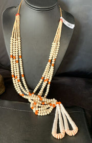 Native American Santo Domingo Shell Orange Spiny Oyster Bead Jacla Necklace | 30" | Handmade | 11991