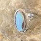 Navajo Blue Dry Creek Turquoise Ring | Sterling Silver | Sz 7.5 | Authentic Native American Handmade | 11642