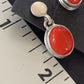 Native American Navajo Red Coral Dangle Earrings | Sterling Silver | 1" | 13114