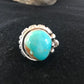 Navajo Blue Pilot Mountain Turquoise Ring | Sterling Silver | Sz 9 | Authentic Native American Handmade | 8242