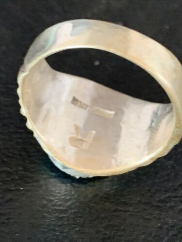 Southwestern Navajo Blue Kingman Turquoise Ring | Sterling Silver | Sz 11 | 14147