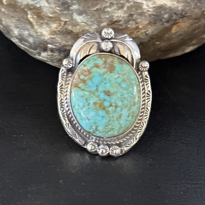Southwestern Navajo Blue Turquoise #8 Rings | Sterling Silver | Sz 9 | 14286